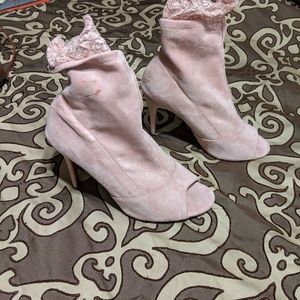 Peep toe booties